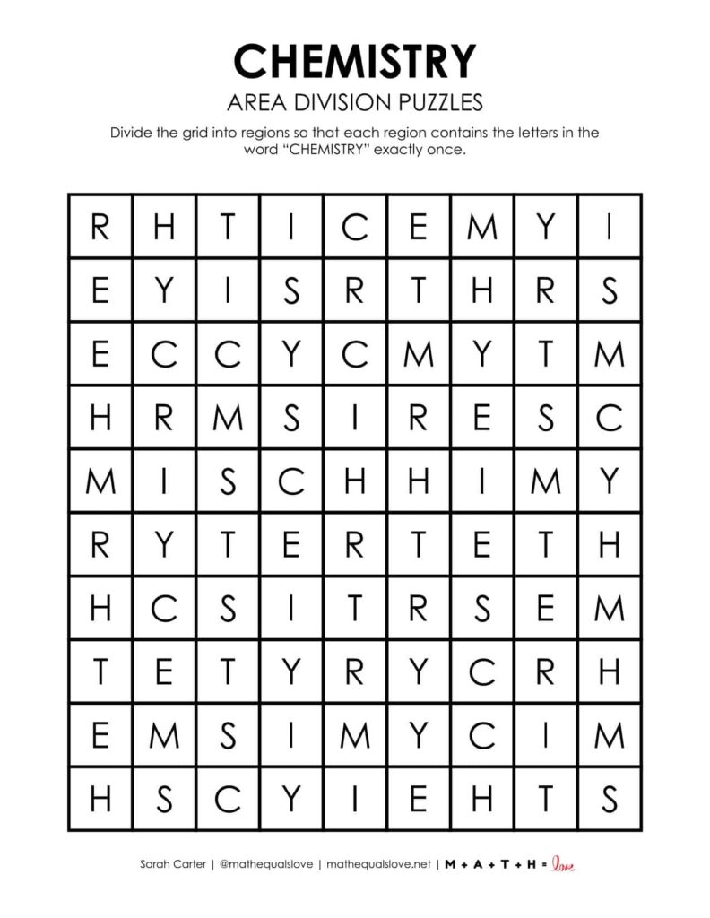 chemistry logic puzzle printable pdf. 