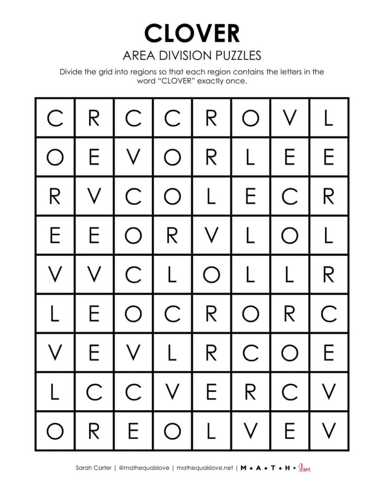 clover saint patrick's day logic puzzle.