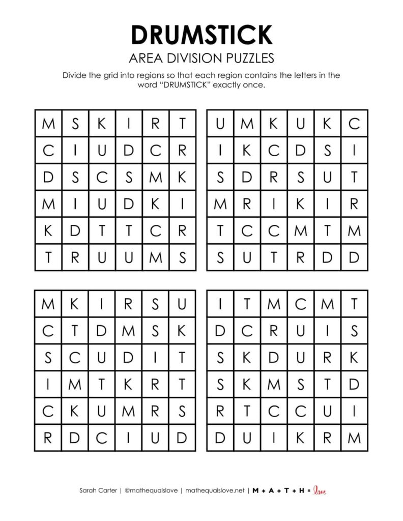 drumstick logic puzzle thanksgiving printable pdf. 