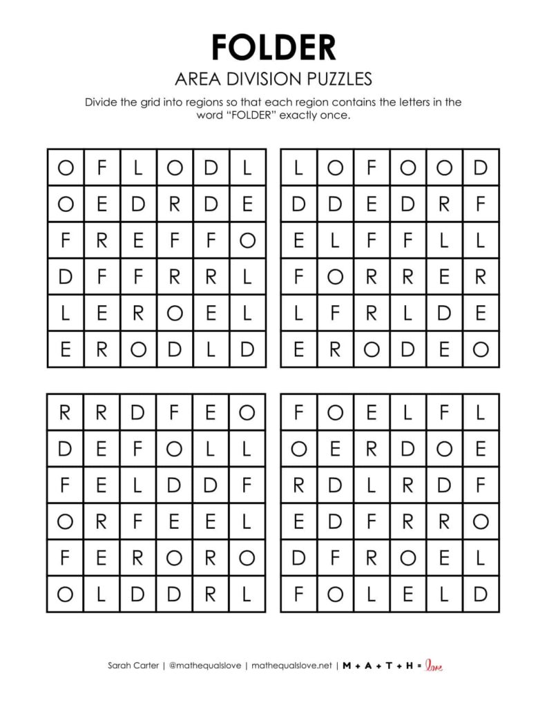 folder logic puzzle back to school. 