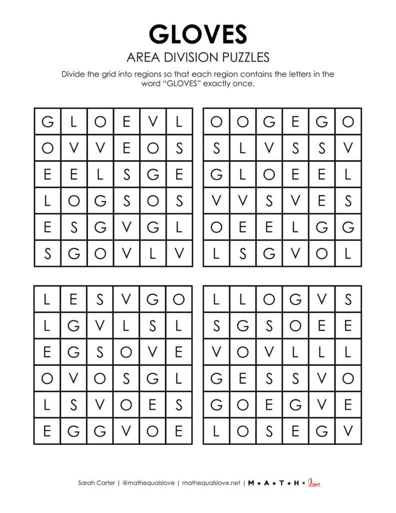 gloves winter logic puzzle printable. 