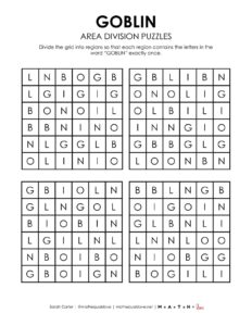 Goblin Area Division Logic Puzzles | Math = Love