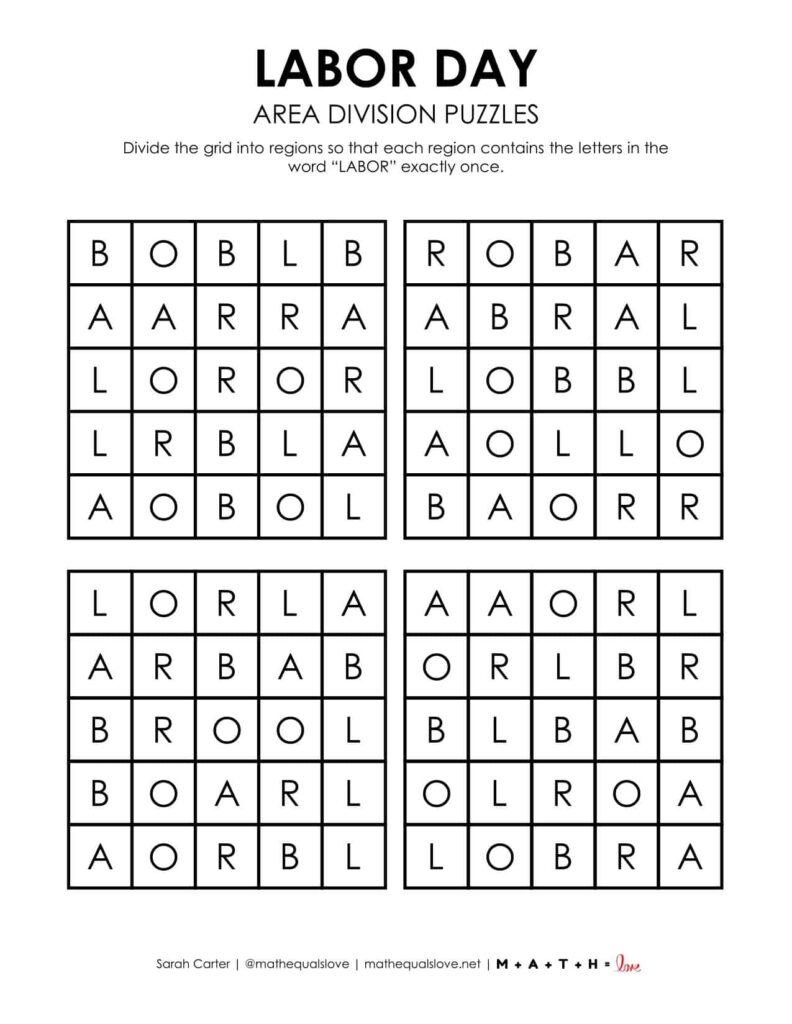 labor day logic puzzle.