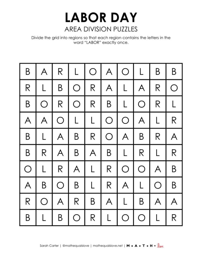 labor day logic puzzle.