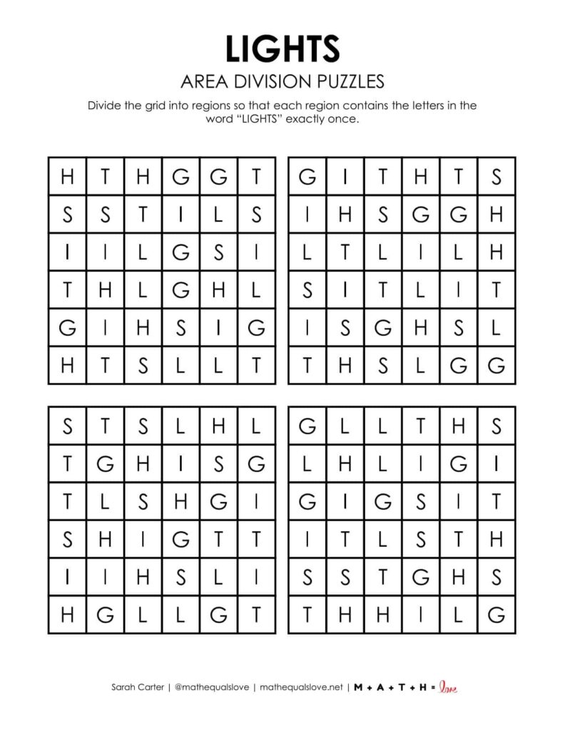 christmas lights logic puzzle printable.