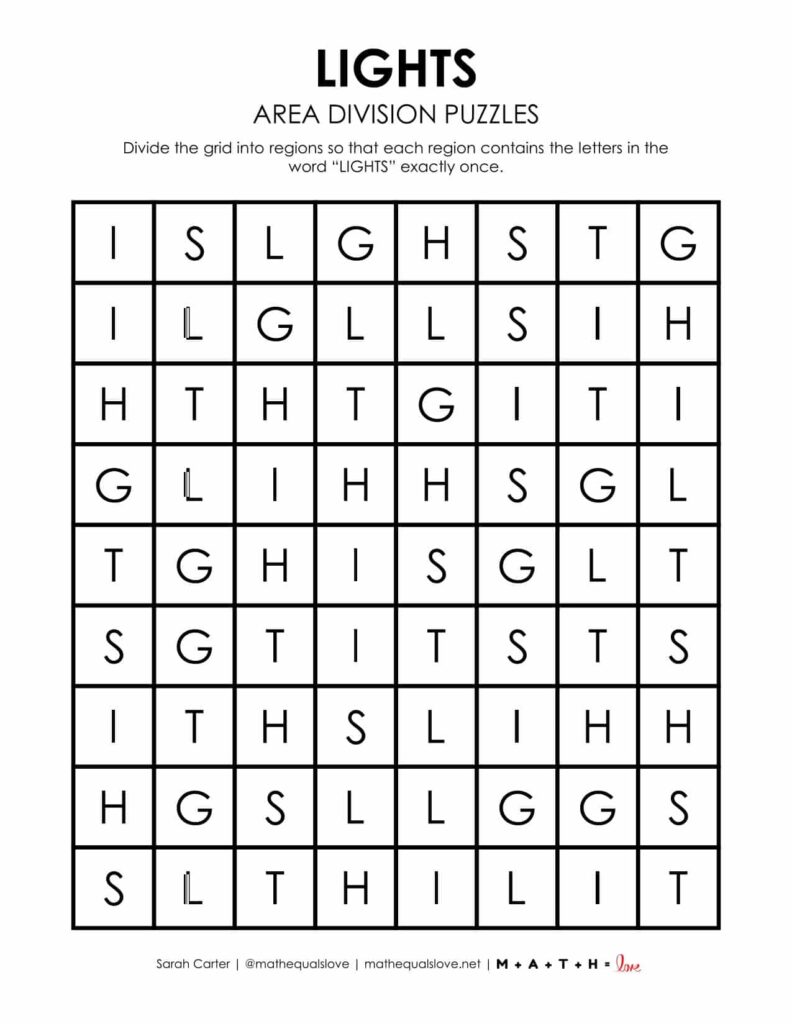 christmas lights logic puzzle printable pdf.