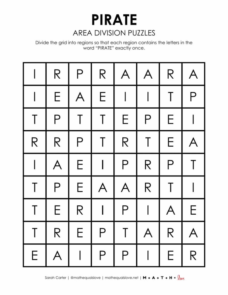 pirate logic puzzle printable pdf. 