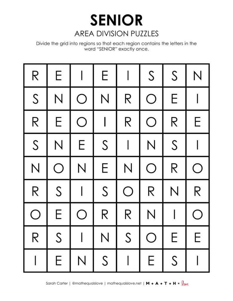 senior logic puzzle for graduation.