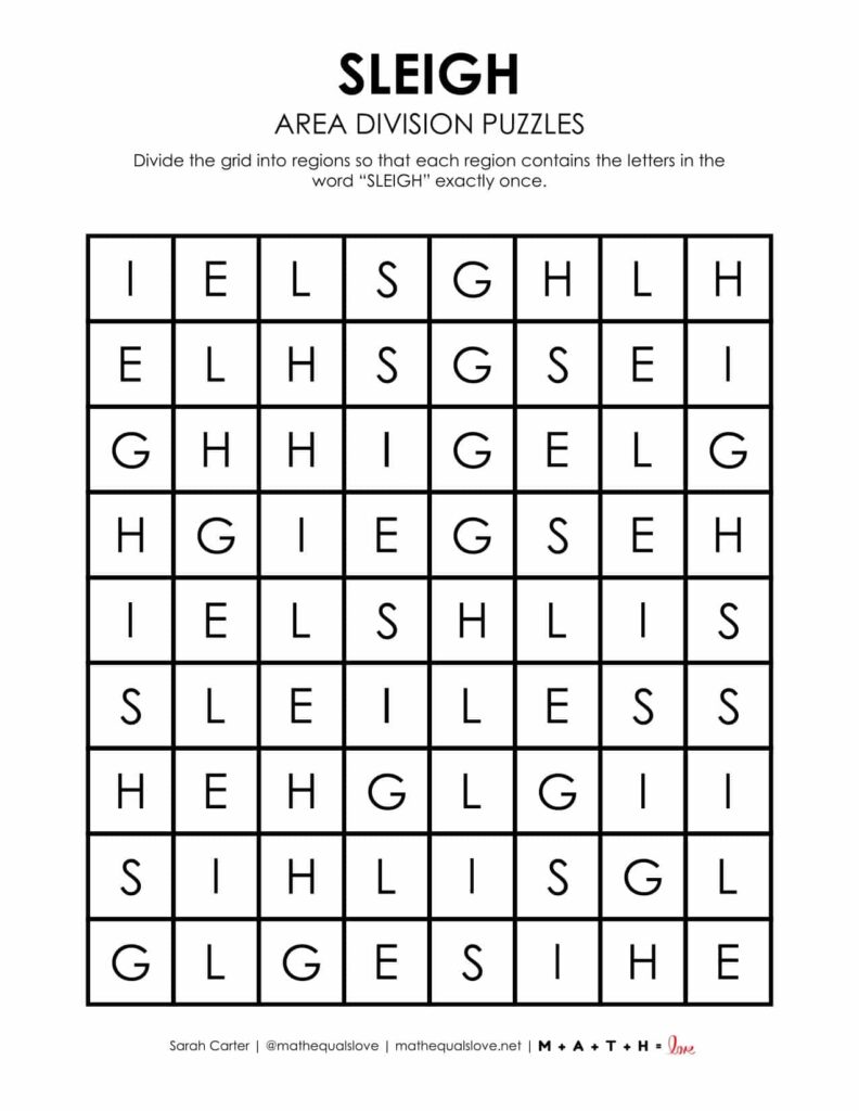 sleigh winter logic puzzle printable free. 