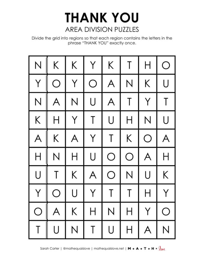 thanksgiving thank you logic puzzle printable. 