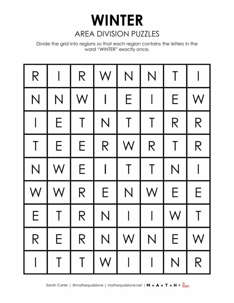 winter logic puzzle printable free pdf. 