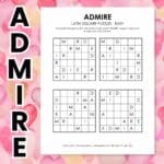 admire latin square puzzle for valentine's day.