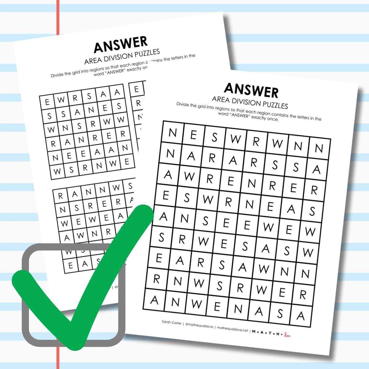 answer area division logic puzzle back to school.