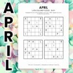 april latin square logic puzzle.