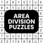 area division logic puzzles. printable pdf free.