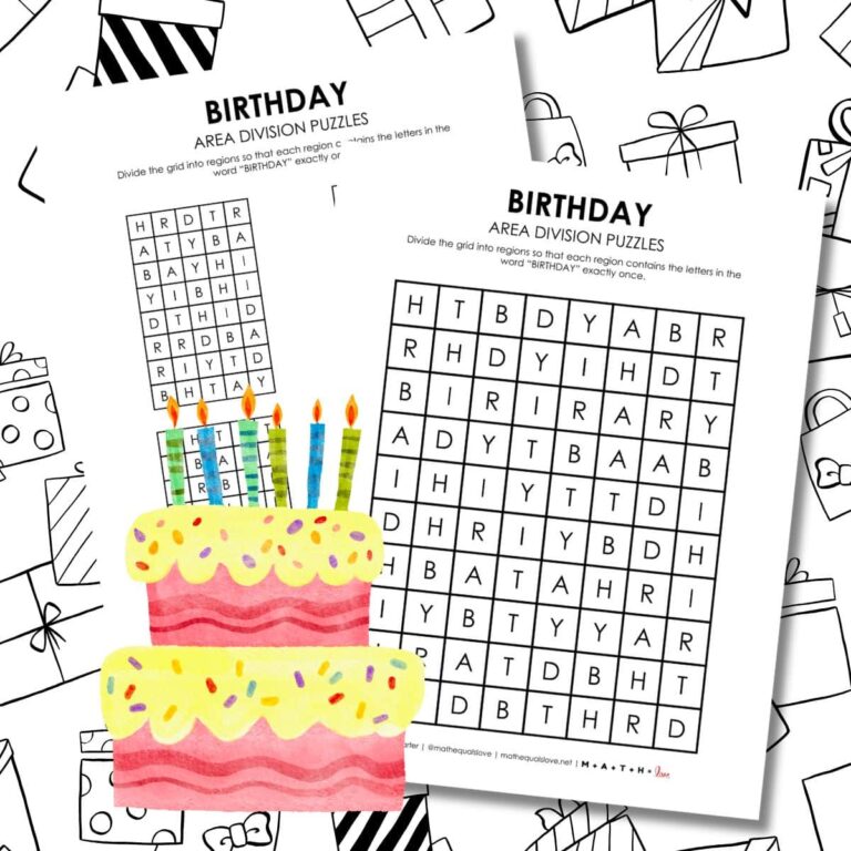 Math Birthday Riddle Birthday Logic Puzzles and Activities | Math = Love