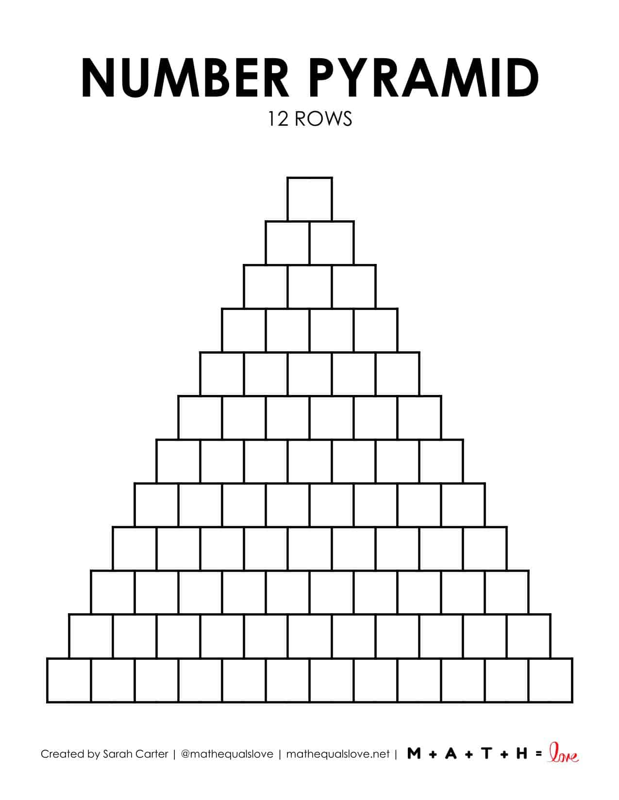 Blank Number Pyramid Templates | Math = Love