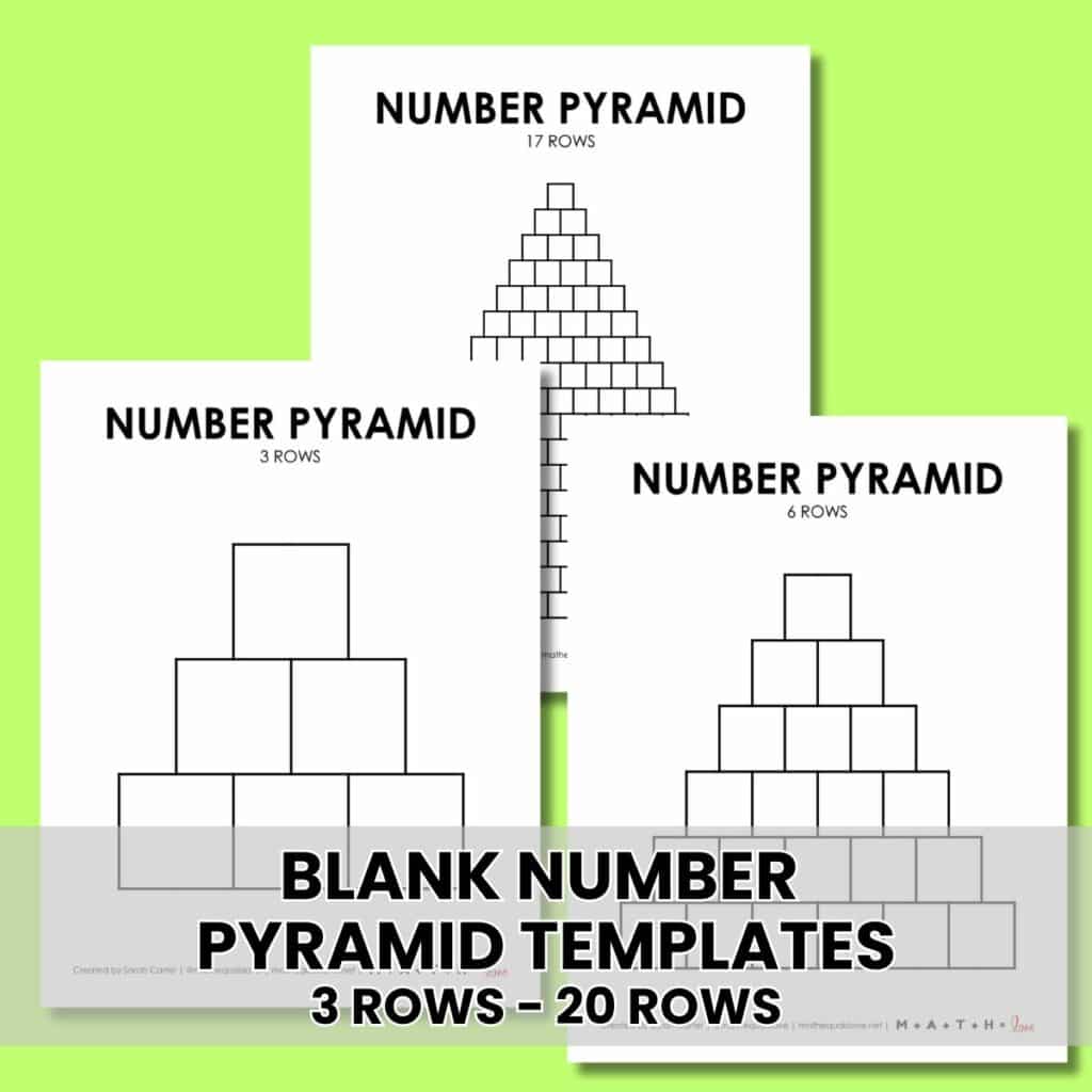 blank math number pyramid templates for teachers.