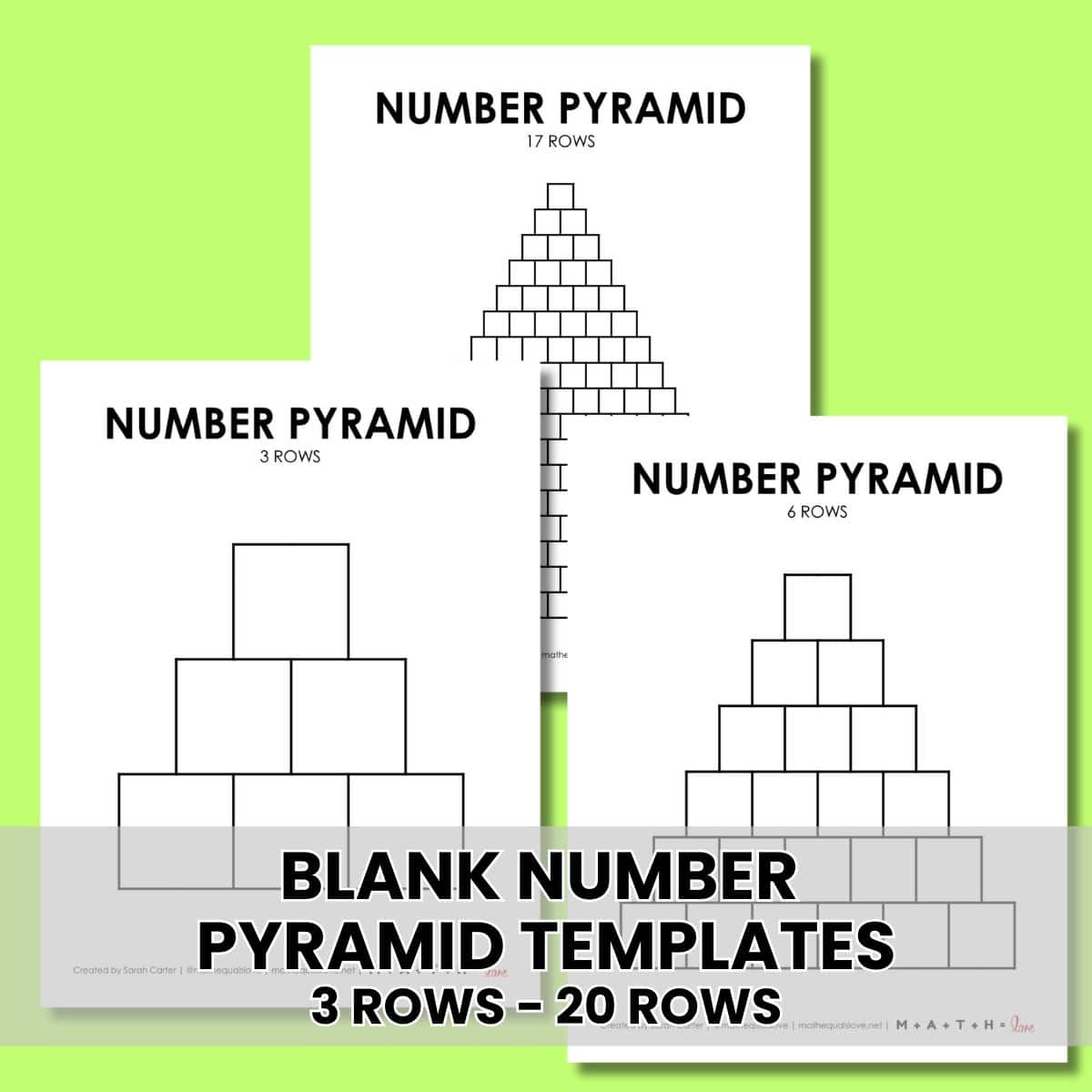 blank math number pyramid templates for teachers.