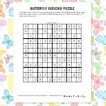 butterfly sudoku puzzles free printable pdf.