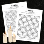 candle area division logic puzzle for winter holidays.