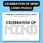 celebration of mind day hidoku logic puzzle printable pdf.