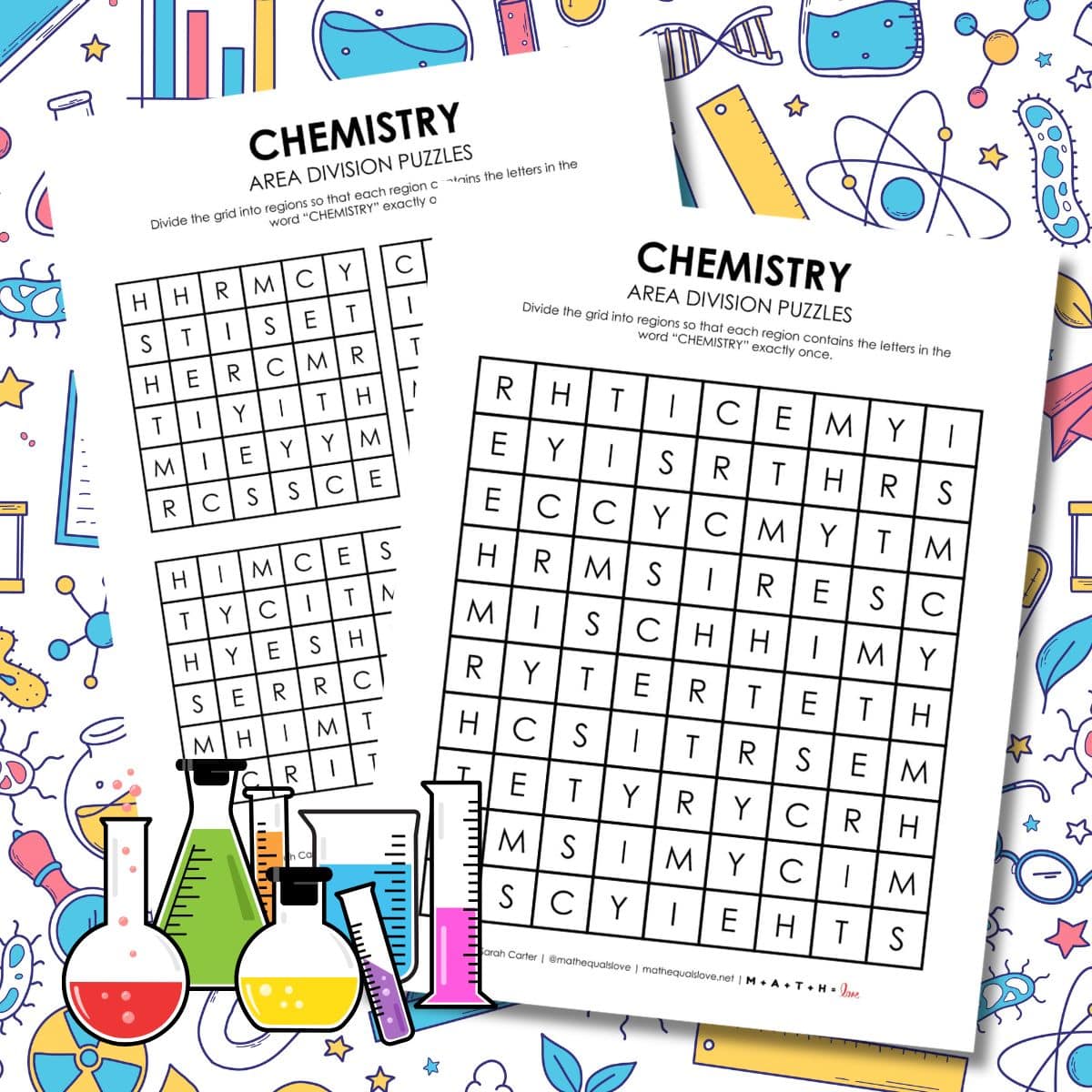 chemistry logic puzzle printable for first day of chemistry class.