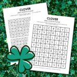 clover area division logic puzzle for st patrick's day.