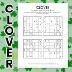 clover latin square logic puzzle st. patrick's day.