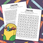 crayon area division logic puzzle for back to school.