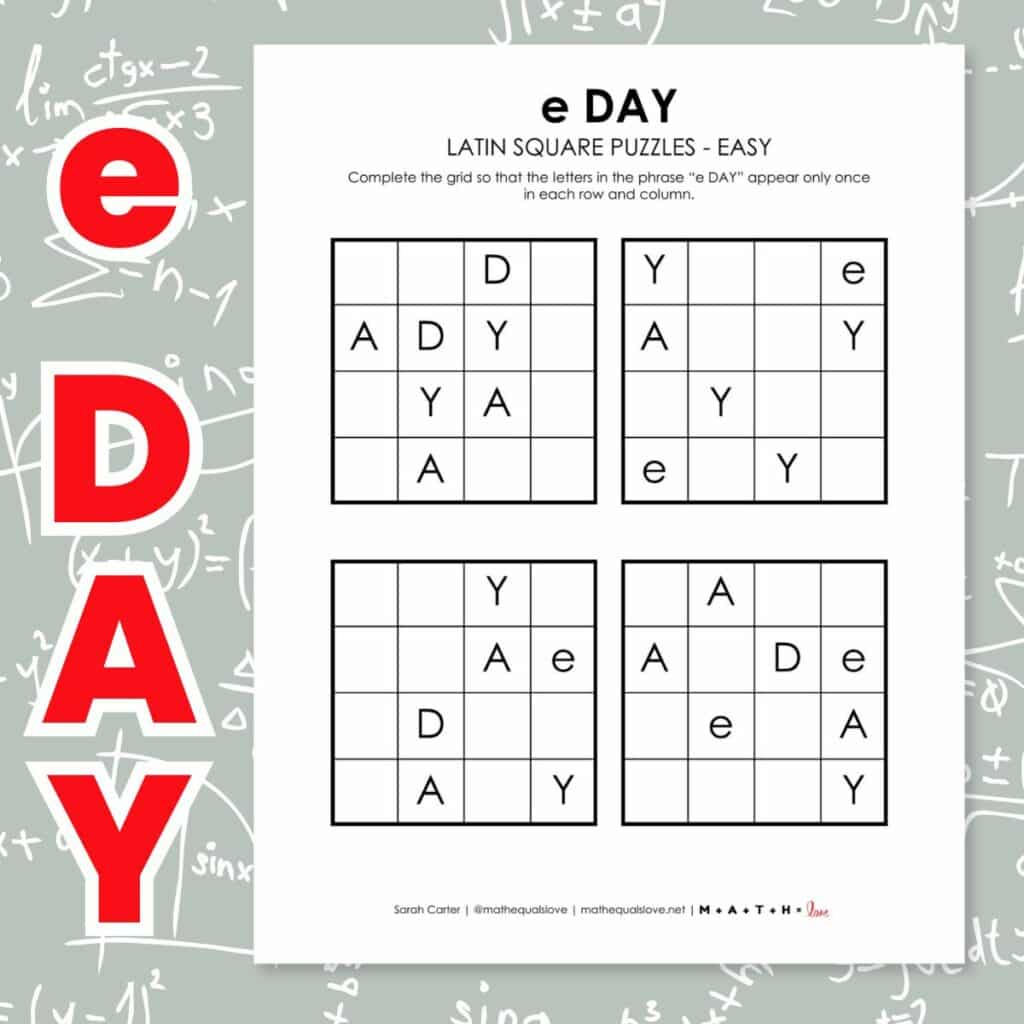 e day latin square puzzles.