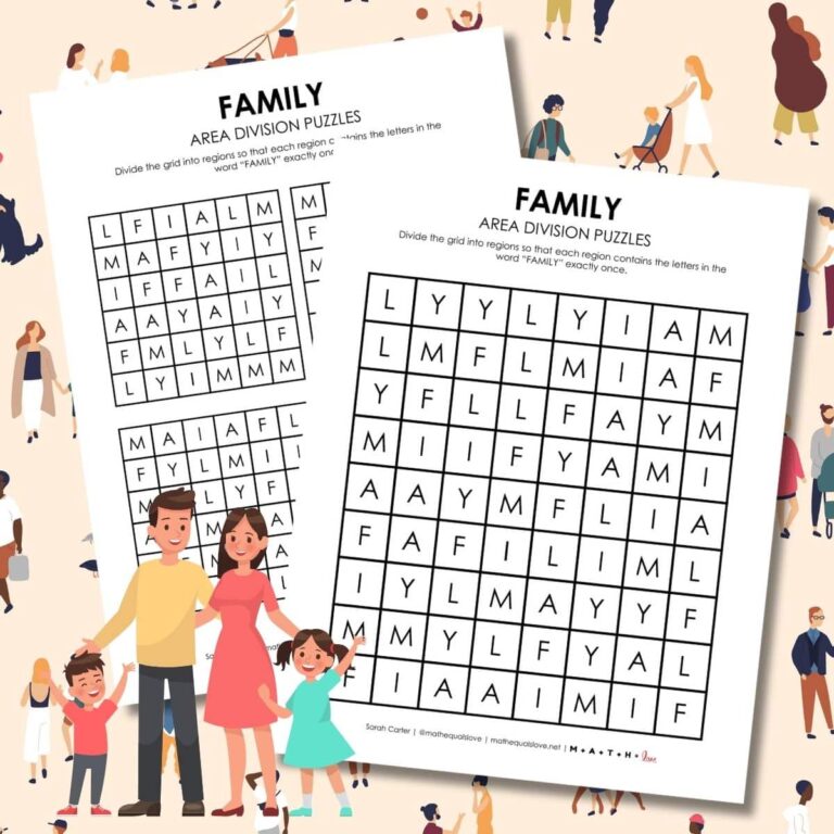 family area division logic puzzles.