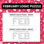 february hidoku logic puzzle printable.