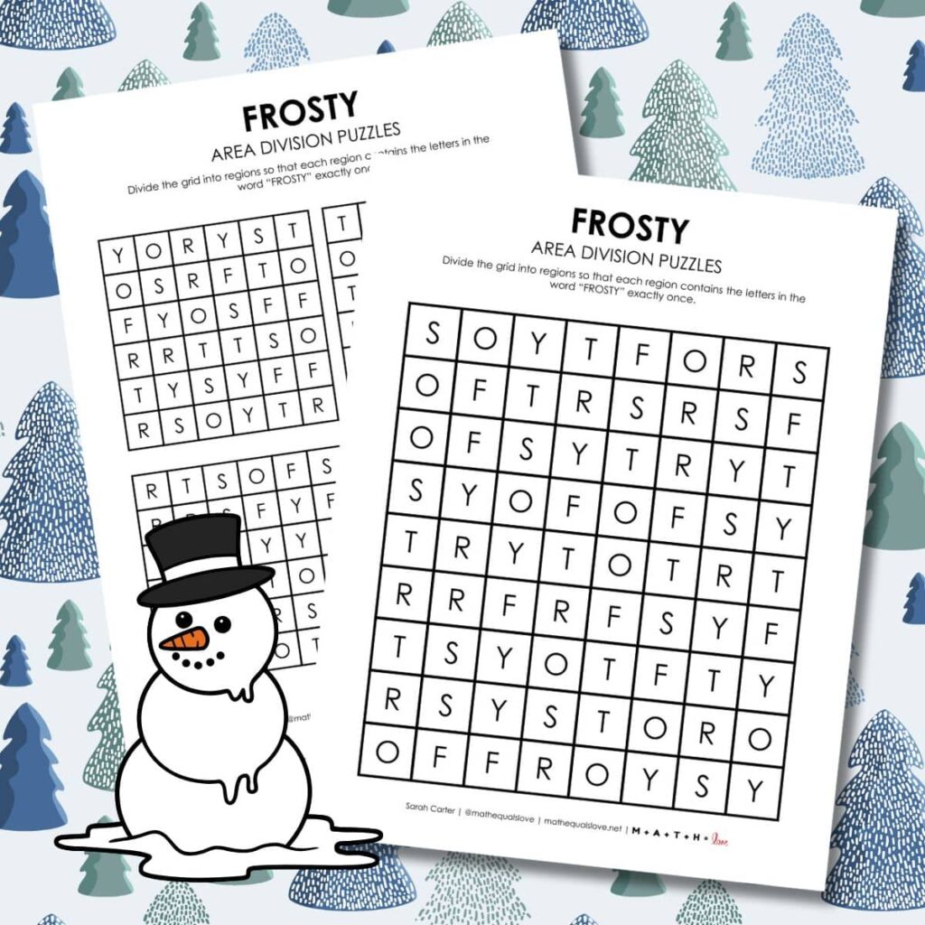 frosty winter logic puzzles printable