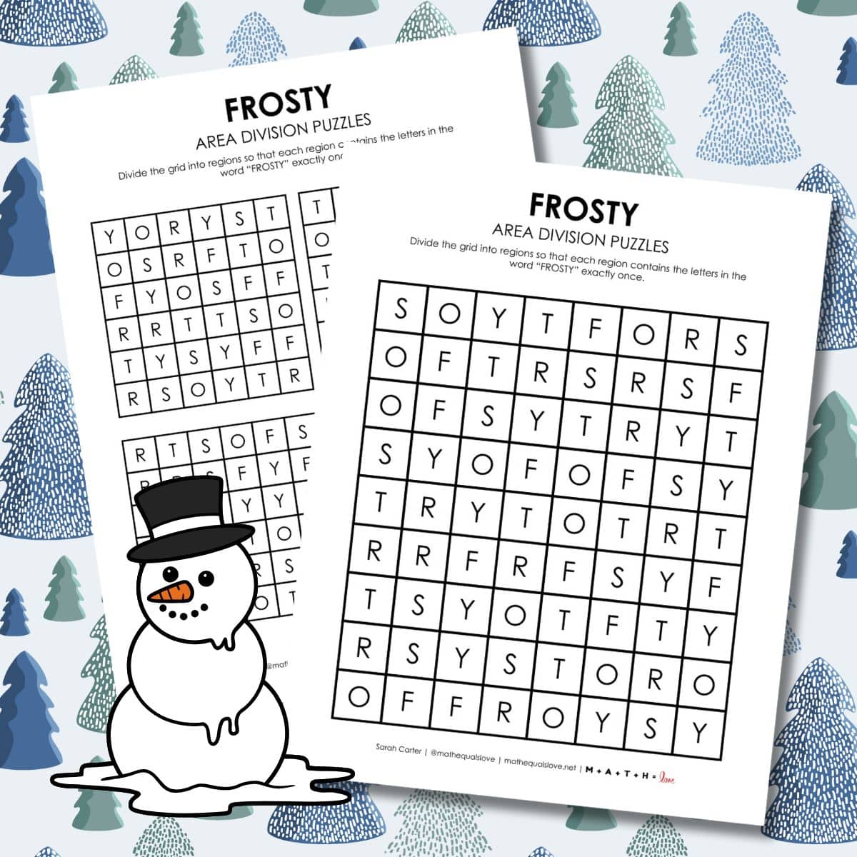 frosty winter logic puzzles printable