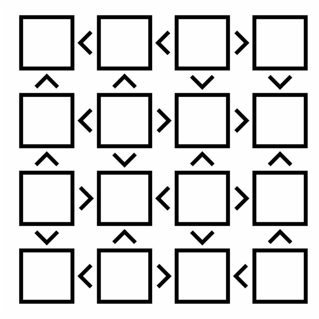 4x4 futoshiki sample puzzle. 