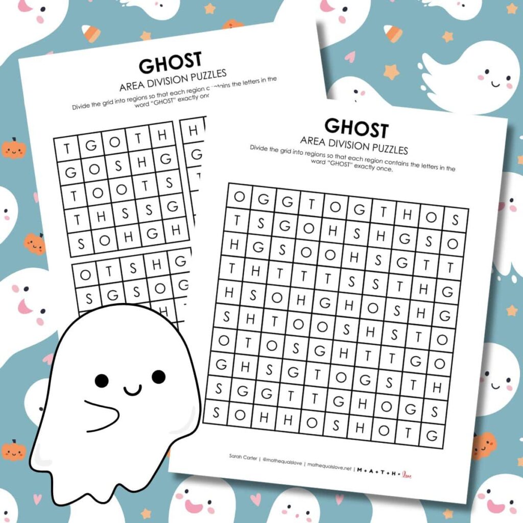 ghost halloween logic puzzle free printable pdf. 