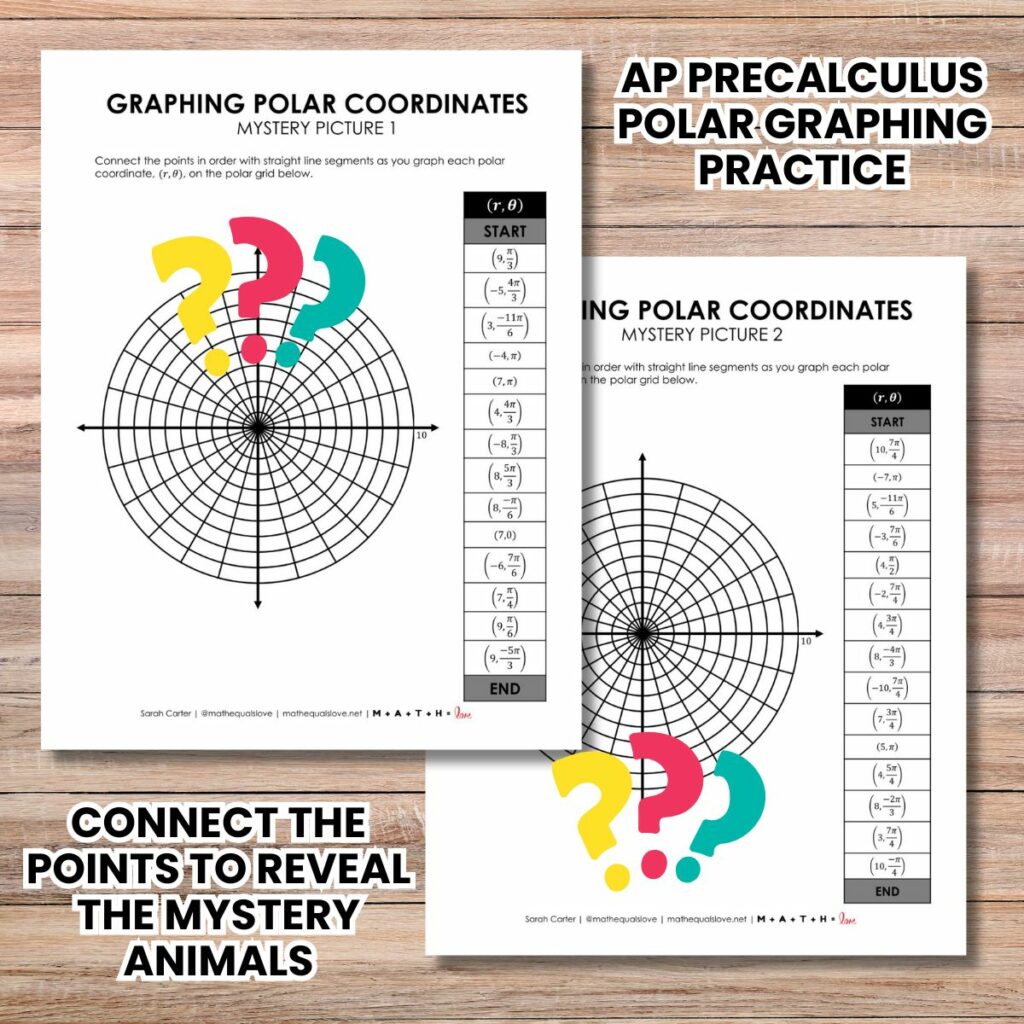 ap precalculus graphing polar coordinates mystery picture worksheet.
