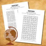 history logic puzzle printable pdf area division.