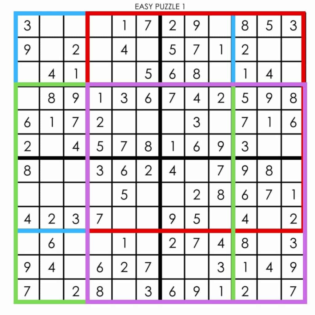 overlapping grids in butterfly sudoku. 