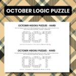 october hidoku logic puzzle printable free.