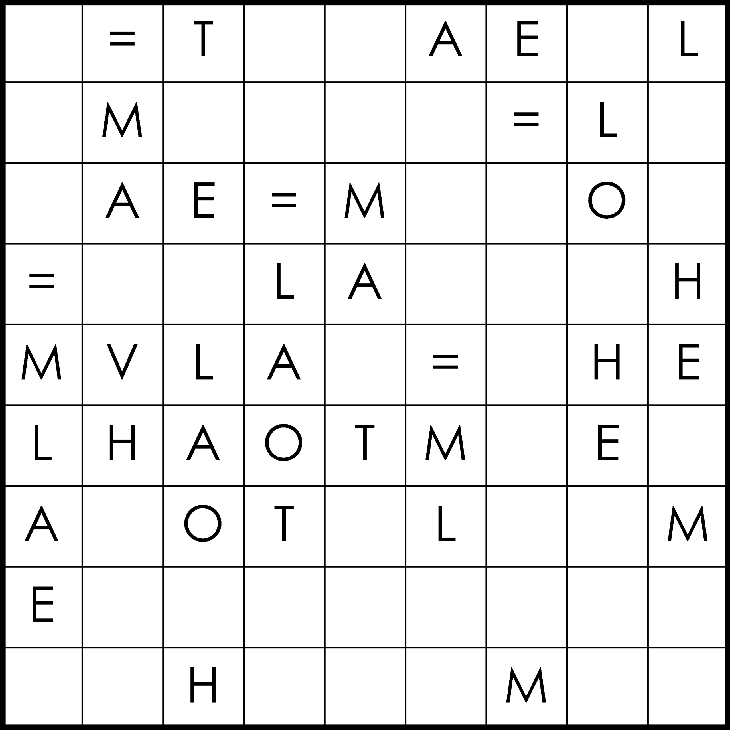 latin square puzzle example. 
