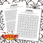 scream halloween logic puzzle printable.
