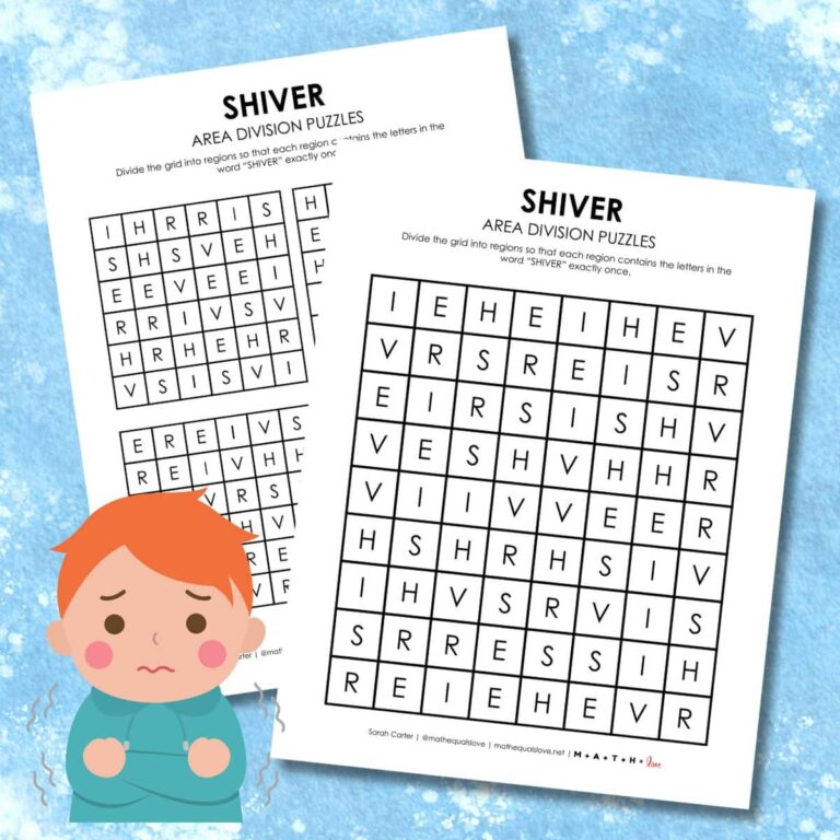 shiver winter logic puzzle printable.