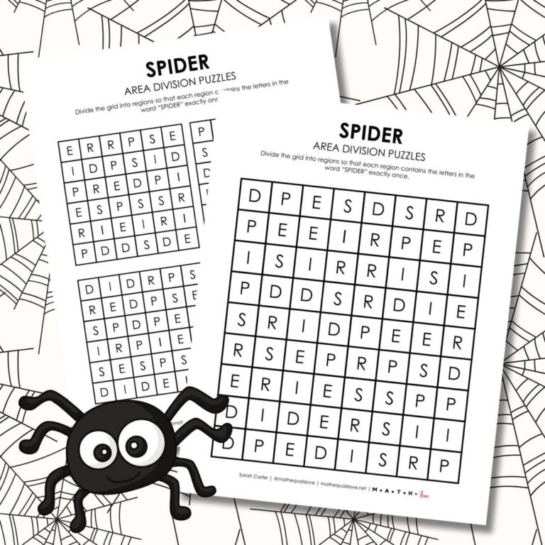 spider logic puzzle for halloween.