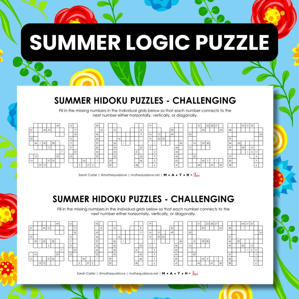 summer logic puzzle printable free pdf.
