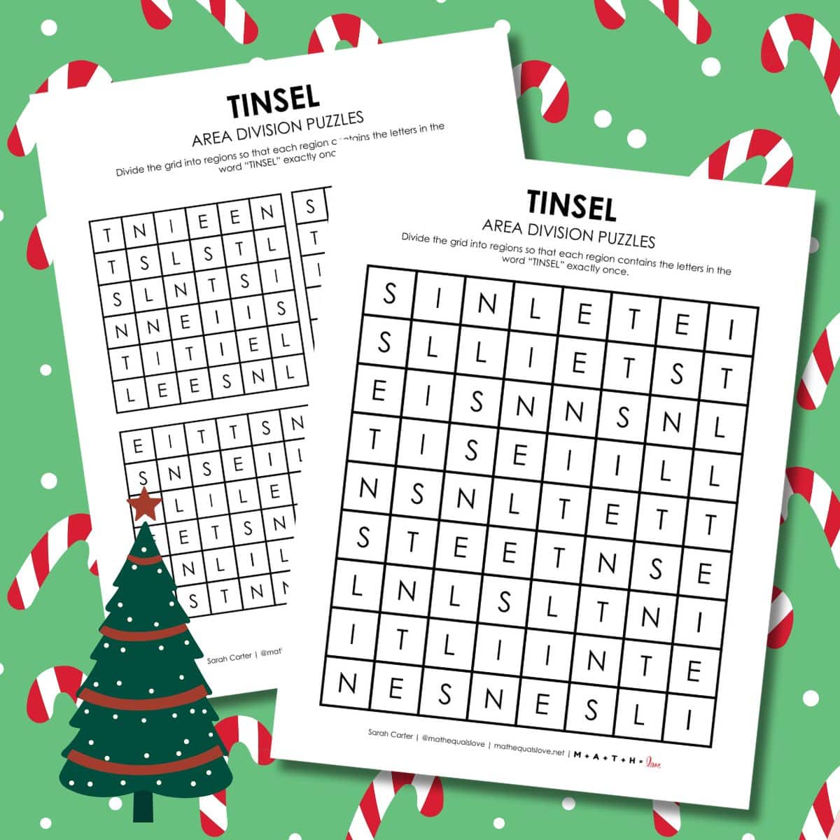 tinsel christmas logic puzzle printable.