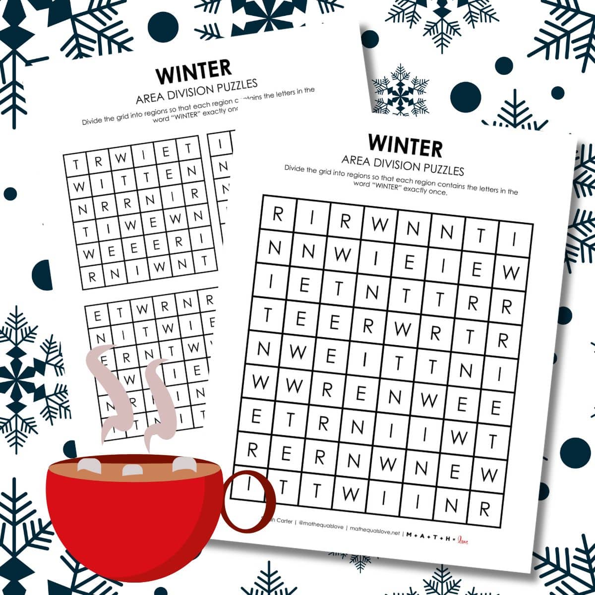 winter logic puzzle printable pdf.