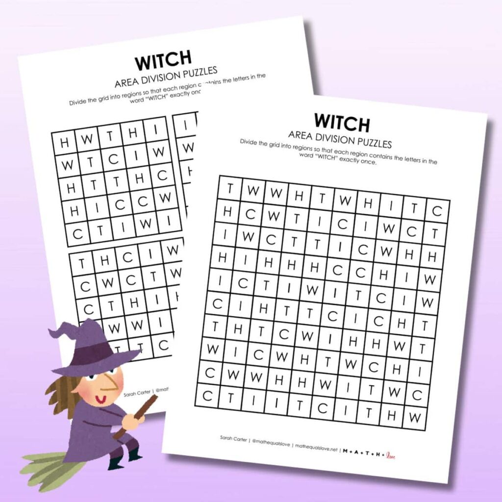 witch logic puzzle halloween free printable pdf. 
