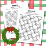wreath christmas logic puzzle printable free.